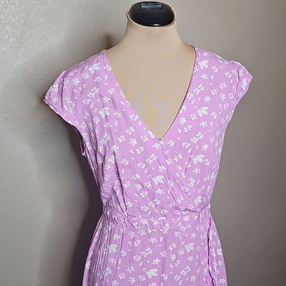 J. Crew Lilac Purple Faux Wrap Ruffled Mini dress 6 - Picture 3 of 11